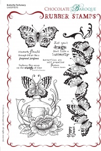Butterfly Perfumery Rubber Stamp sheet - A5